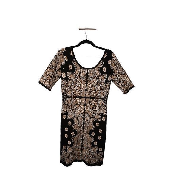 Laundry by Design Black Paisley Knit Professional Dress - Size Small - Picture 2 of 4